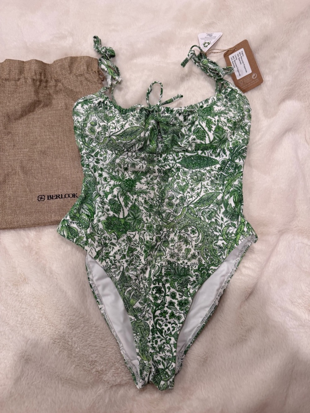 NWT Berlook Green Floral One-Piece